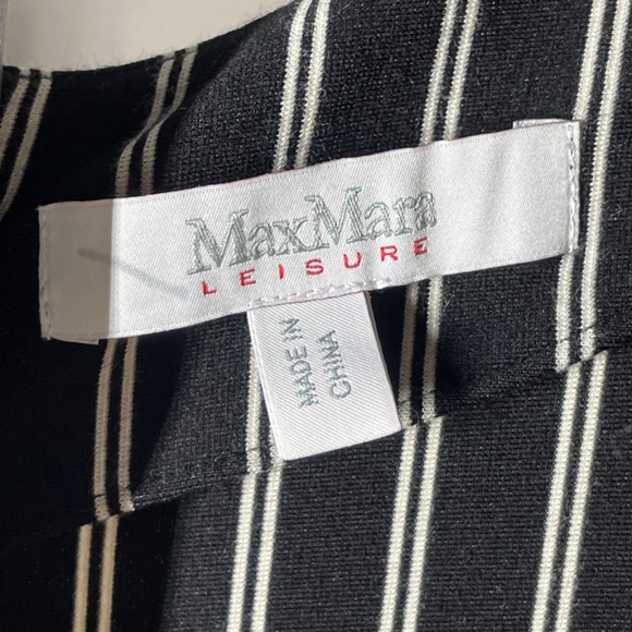 Max Mara Dress Womens Medium black stripe Vada midi designer casual leisure - Picture 4 of 8